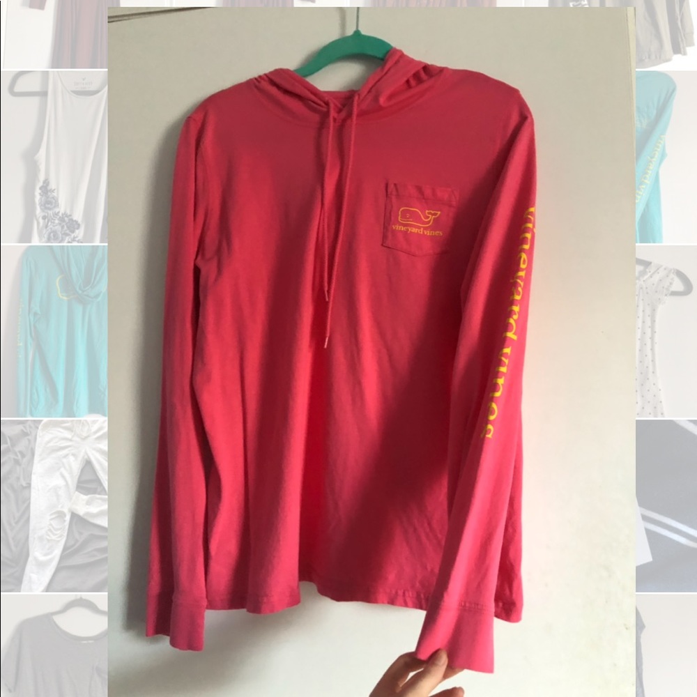 Pink vineyard vines hooded long sleeve